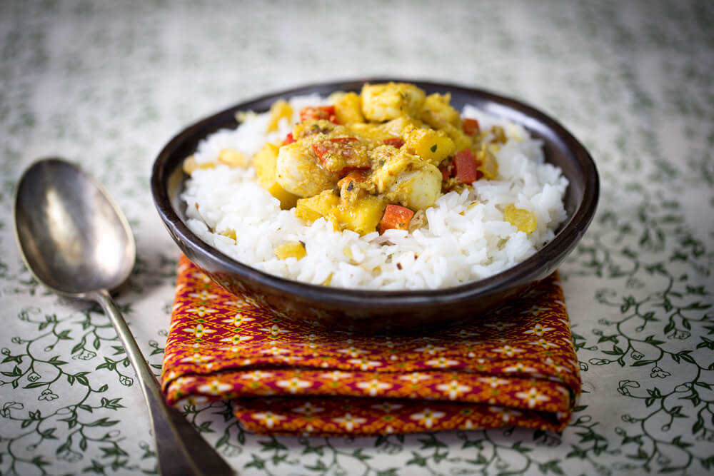 Curry de poisson à la thaïlandaise et riz basmati Recette