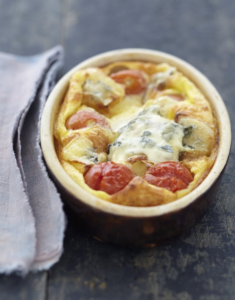 Clafoutis De Tomates Cerises Au Fromage Bleu De Bresse 