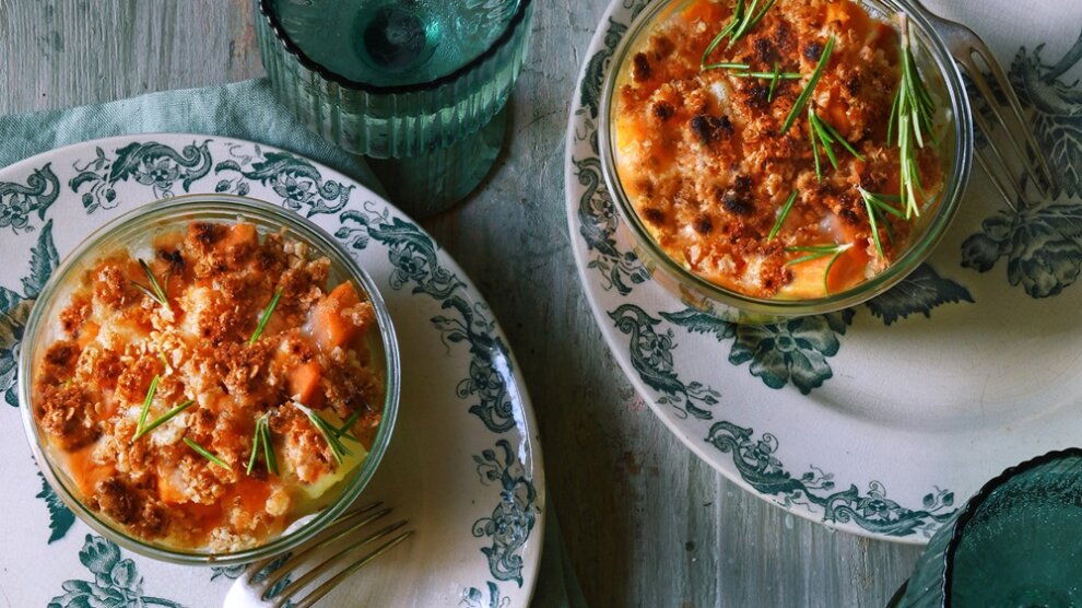 Crumble de légumes au fromage de chèvre